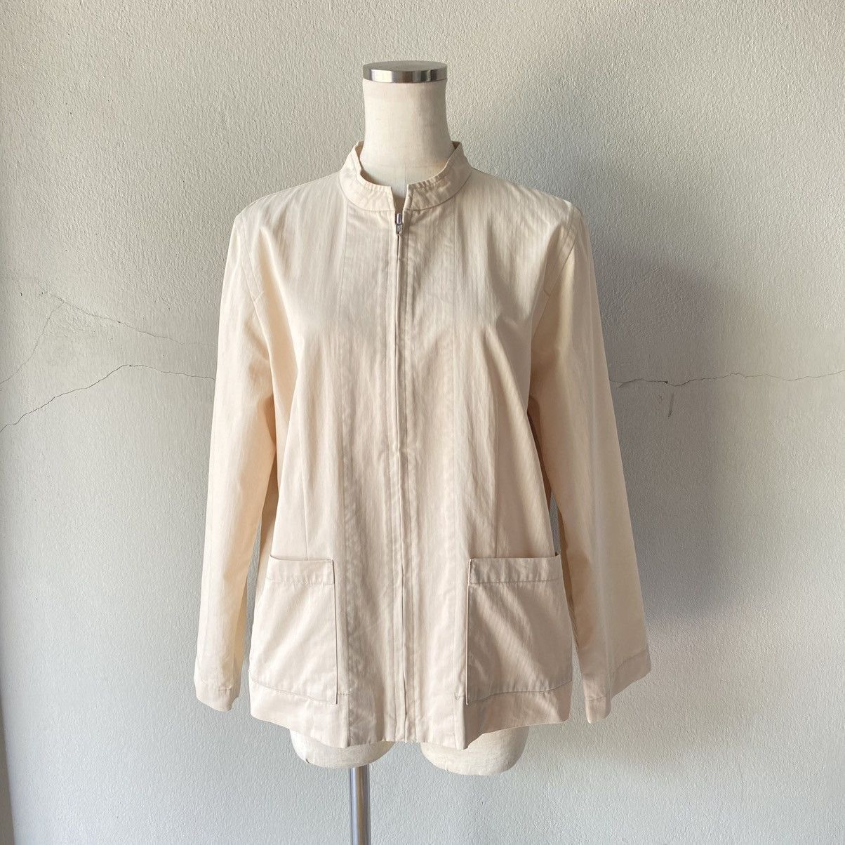 Y's Y's for living Light Brown Mandarin Collar Jacket. Size M / US 6-8 / IT 42-44 - 8 Thumbnail