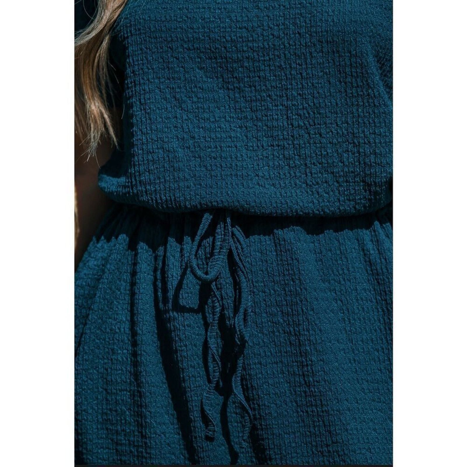 Other Cupshe Blue Crinkle Dress Cover Up LARGE Bohemian NWT Size L / US 10 / IT 46 - 5 Thumbnail