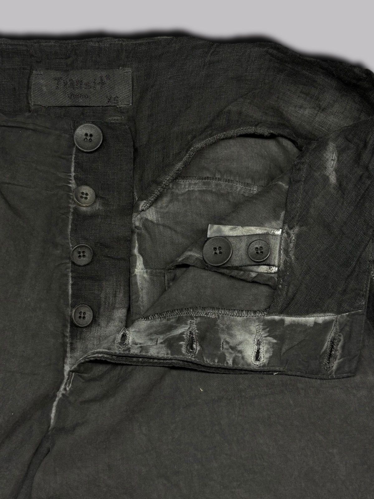 Transit Uomo Transit Uomo Dark Grey Charcoal Cotton Linen Pants Rare Size US 28 / EU 44 - 14 Thumbnail