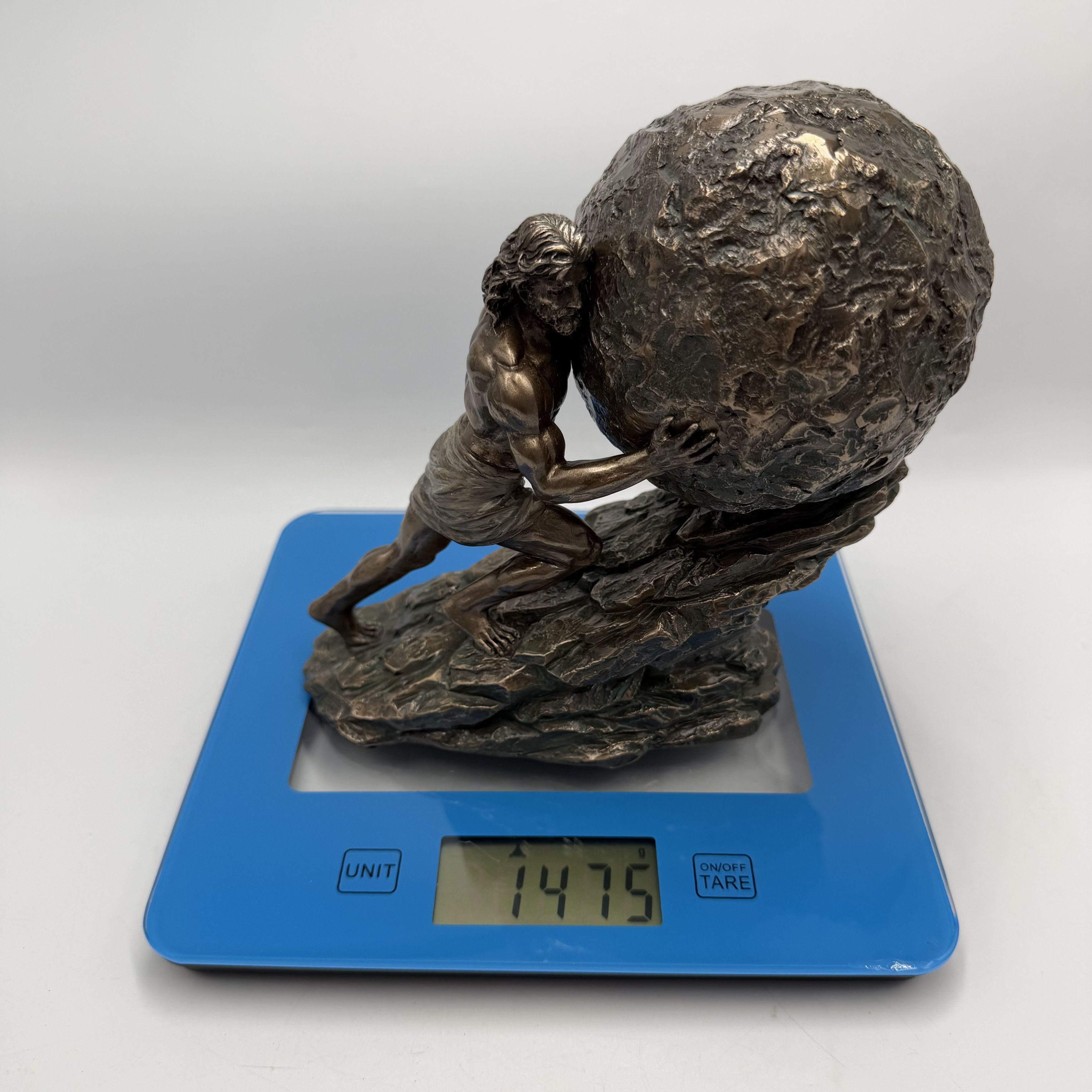 Vintage Sisyphus Bronze Finish Figurine Polystone Greek Mythology Size ONE SIZE - 5 Thumbnail