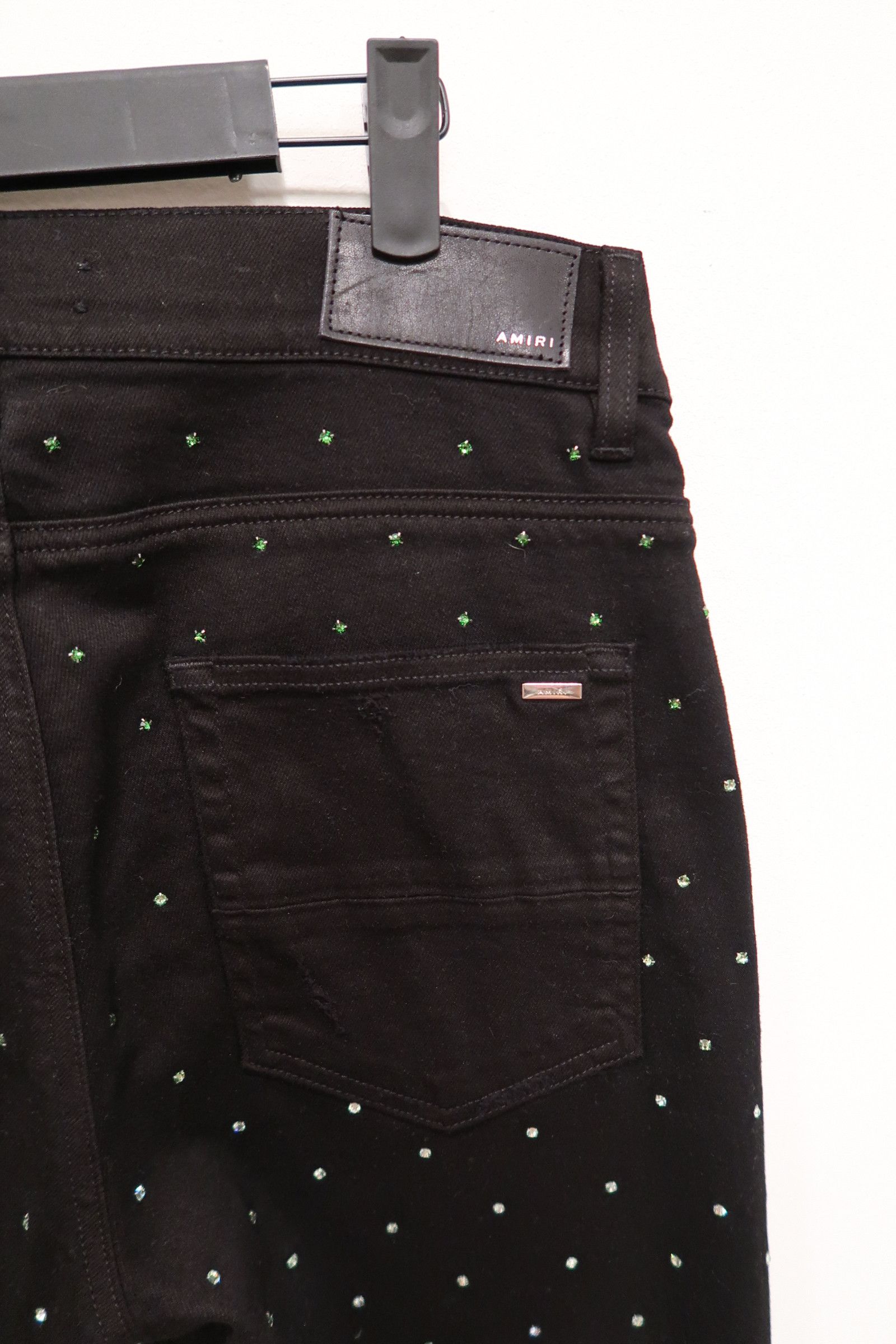 Amiri AMIRI Crystal-Embellished Distressed Denim Jeans Size US 33 - 5 Thumbnail