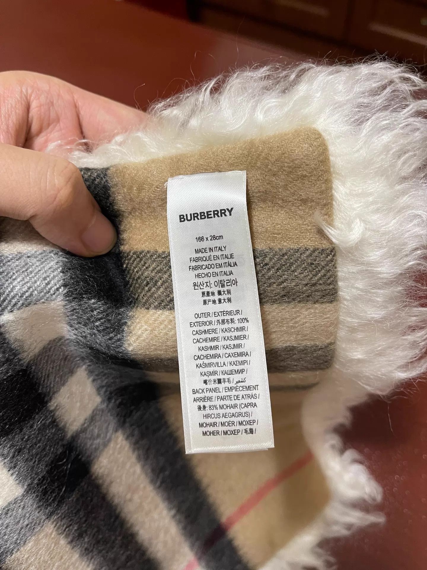 Burberry Burberry Unisex Double-Faced Check Scarf Cashmere Mohair Size ONE SIZE - 7 Thumbnail
