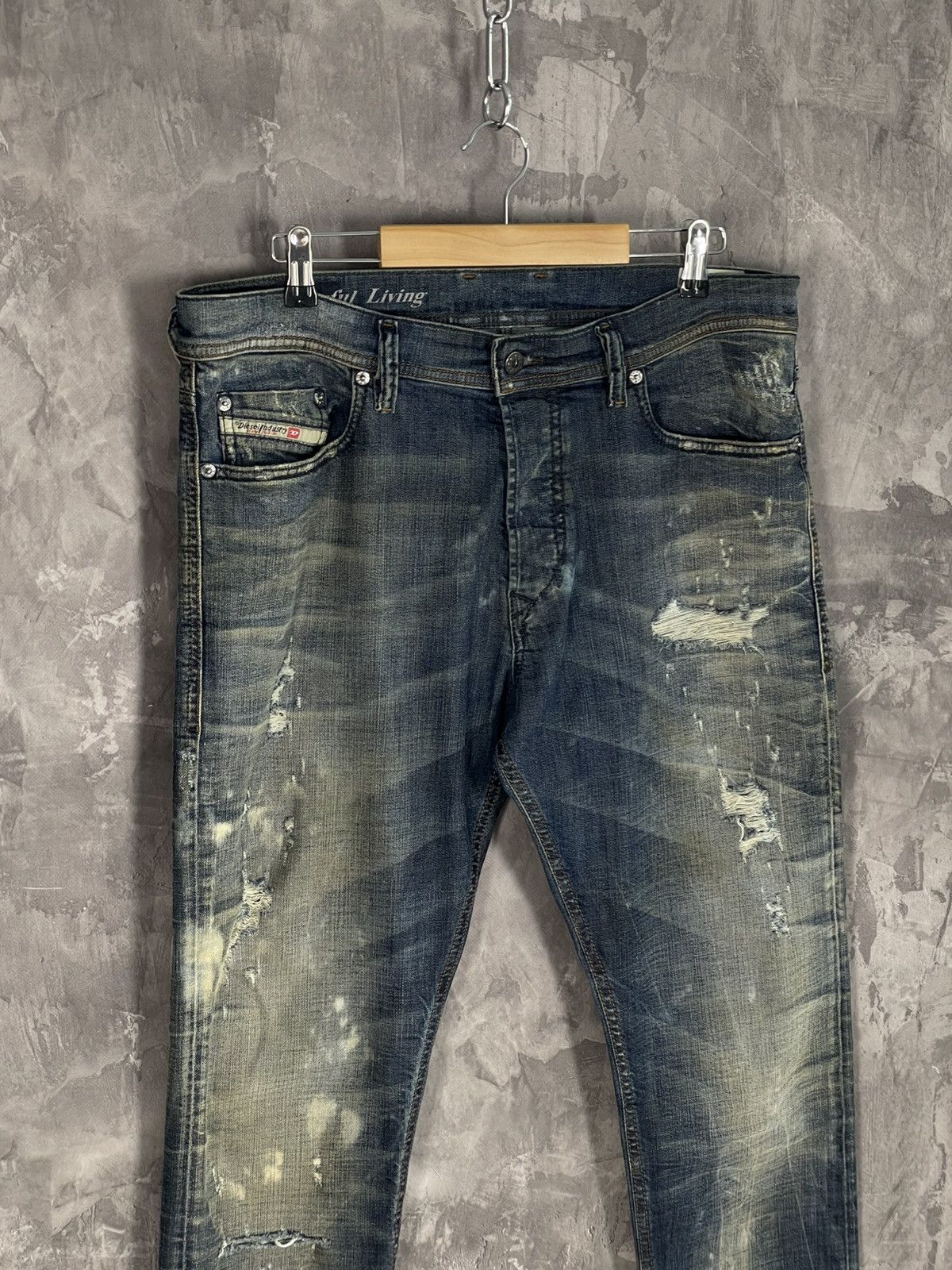 Diesel × Japanese Brand Vintage Diesel Wash Distressed Archive Y2K Jeans Size US 34 / EU 50 - 8 Thumbnail
