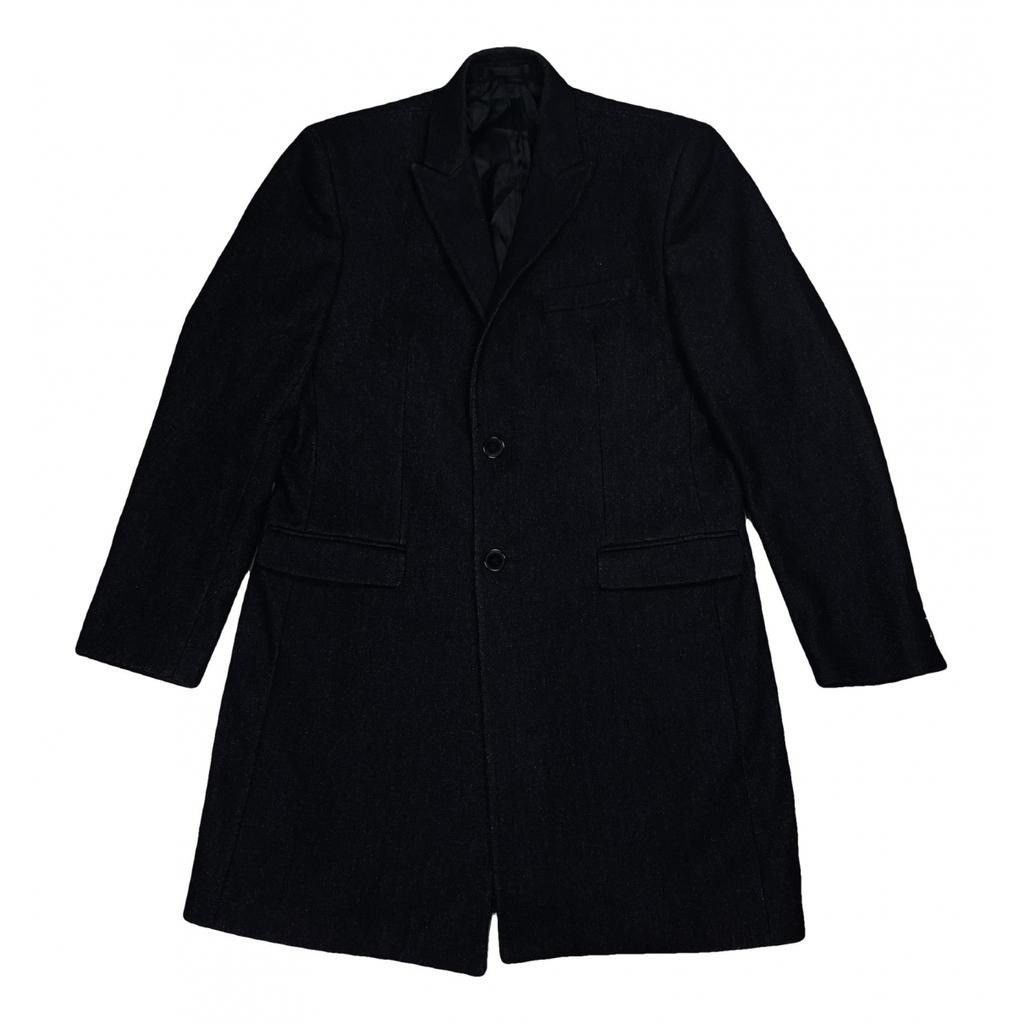 image of Gianni Versace Wool Coat in Black, Men's (Size Medium)