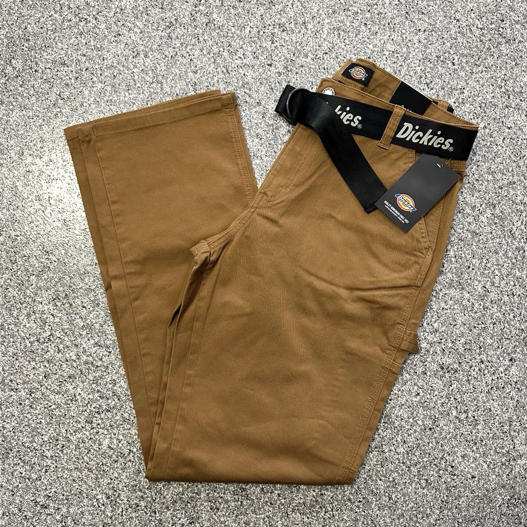 Dickies Dickies Carpenter Pants Womens 29 31 Brown Relaxed High Rise Utility Stretch Twill Cotton Spandex Pants Women Size 28" / US 6 / IT 42 - 2 Thumbnail