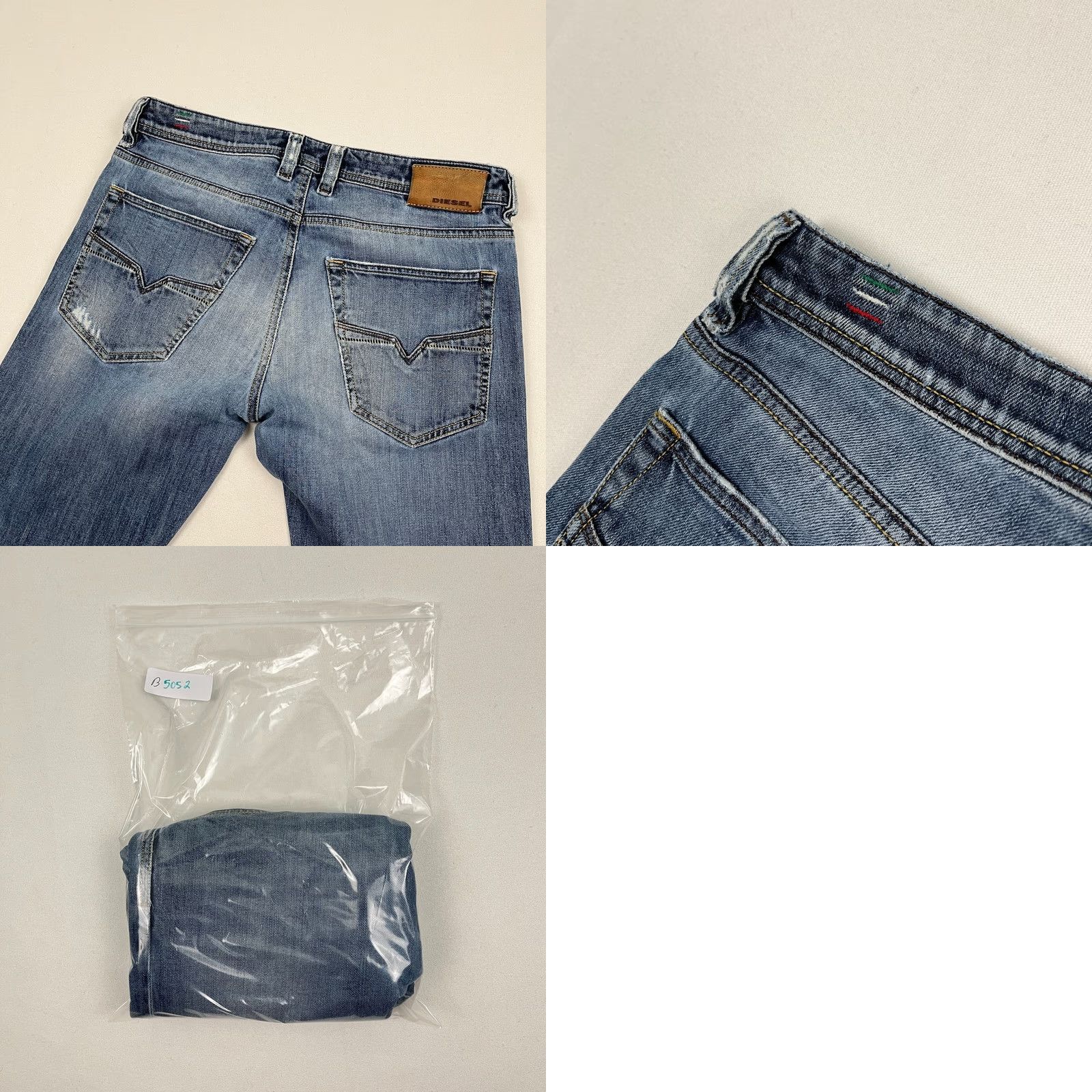 Diesel Diesel Larkee Jeans Mens 32 x 27 Relaxed Straight Stretch Denim Blue 5-Pocket Zipper Button Distressed Comfort Retro Grunge Y2K Classic Jeans Mens Size US 32 / EU 48 - 9 Thumbnail