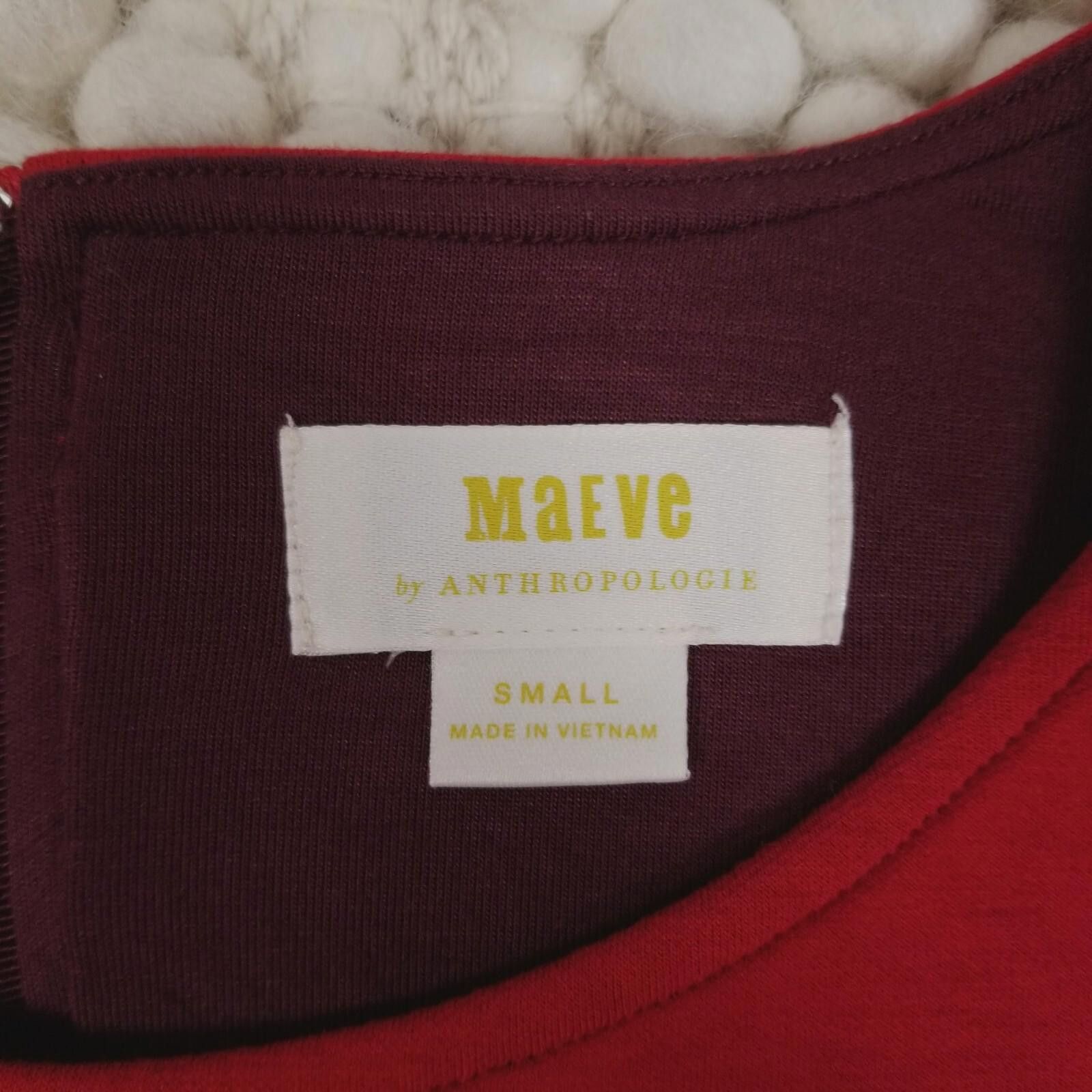 Anthropologie Maeve Debutante Fit and Flare Dress Red Sz Small Size S / US 4 / IT 40 - 8 Thumbnail