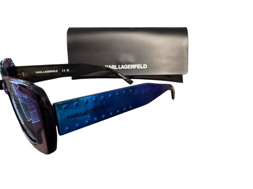 Karl Lagerfeld Karl Lagerfeld 50mm Metallic Mirror Blue Sunglasses Size ONE SIZE - 3 Thumbnail