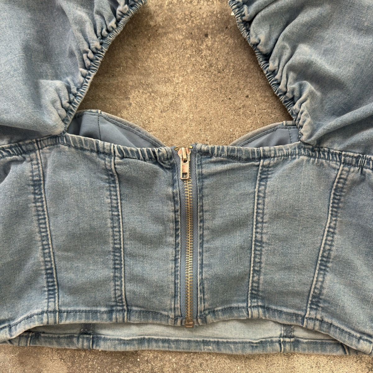Japanese Brand × Vintage Super Sexy Vintage Denim Top (Gaultier Style) Size S / US 4 / IT 40 - 7 Thumbnail