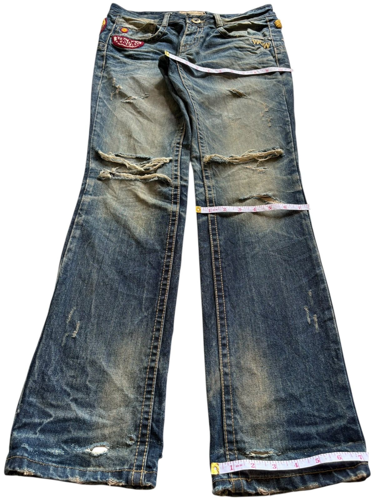 Japanese Brand Vintage Lolita Embellished Mud Wash Distressed Jeans Size US 30 / EU 46 - 16 Thumbnail