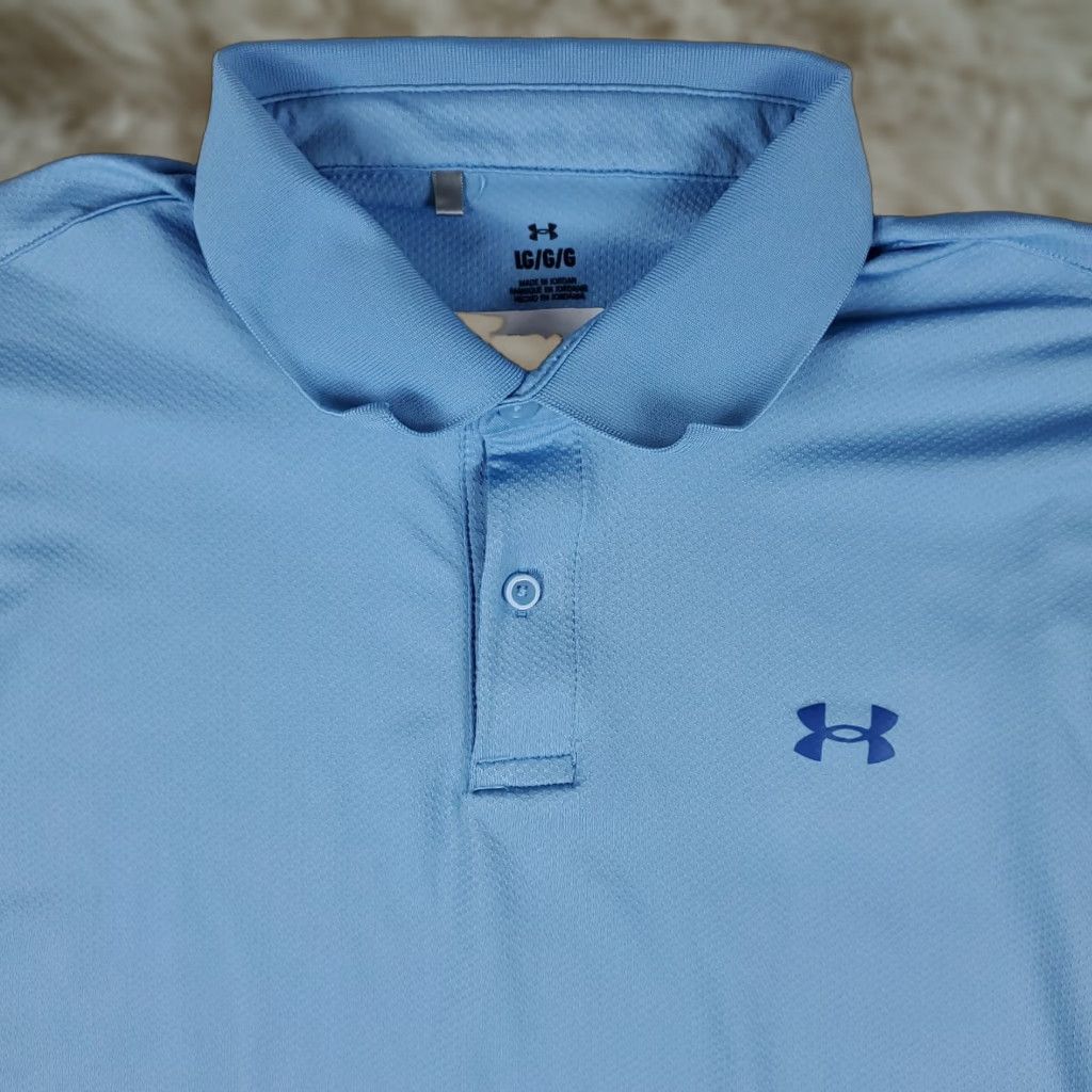 Under Armour Under Armour Polo Shirt Mens Size Large Blue Golf Casual Short Sleeve Size US L / EU 52-54 / 3 - 1 Thumbnail