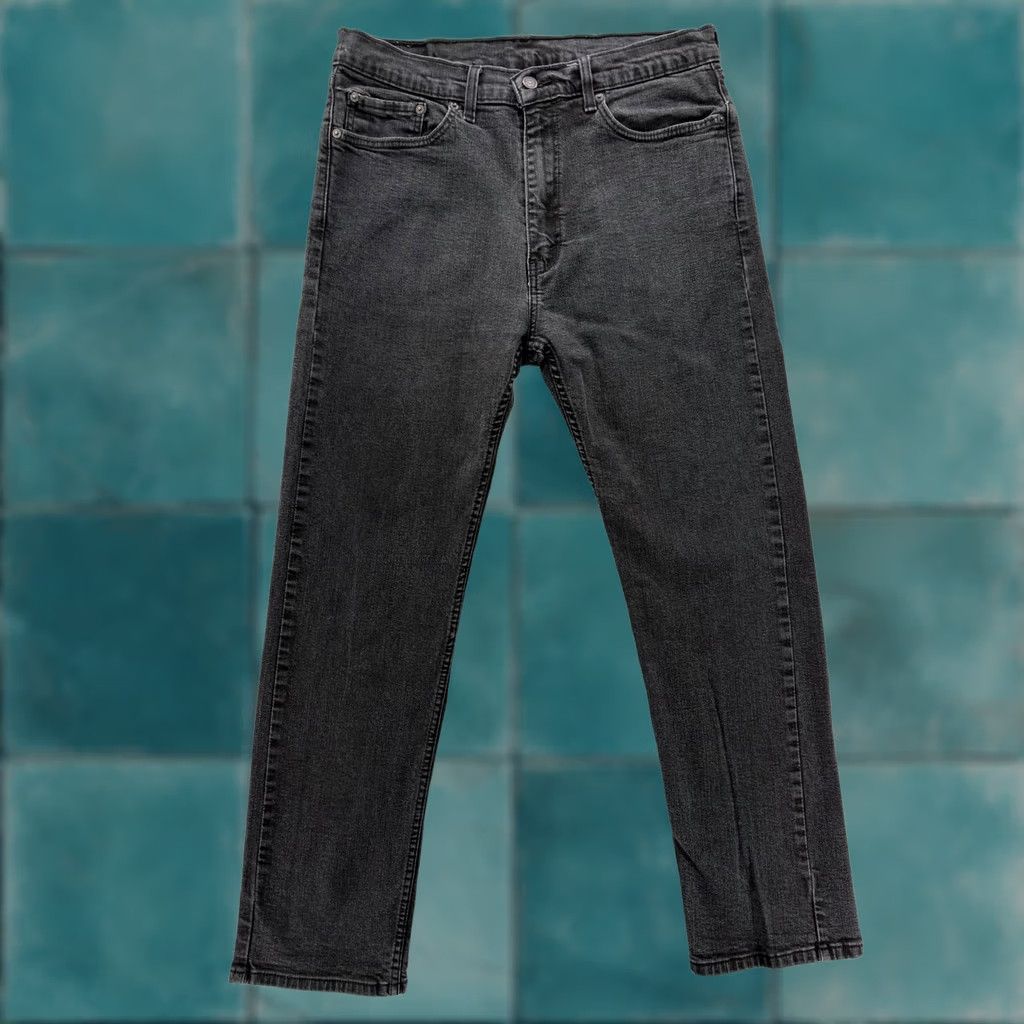 Levi's Levis 505 Jeans Mens 36x32 Gray Dark Wash Regular Straight Stretch Denim Pants Size US 36 / EU 52 - 1 Thumbnail