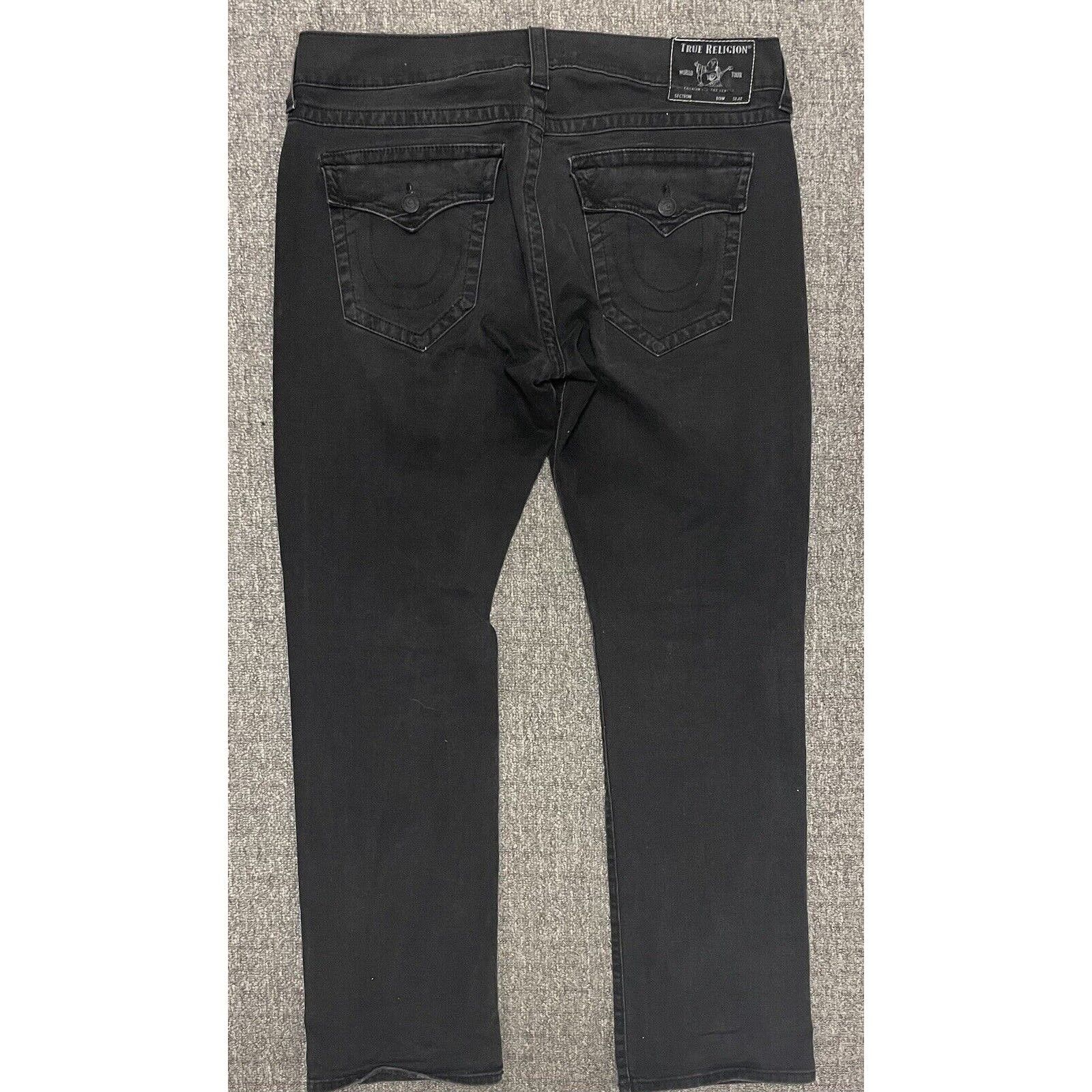 True Religion True Religion Ricky Relaxed Straight Black Jeans Size 38x32 Size US 42 / EU 58 - 4 Thumbnail