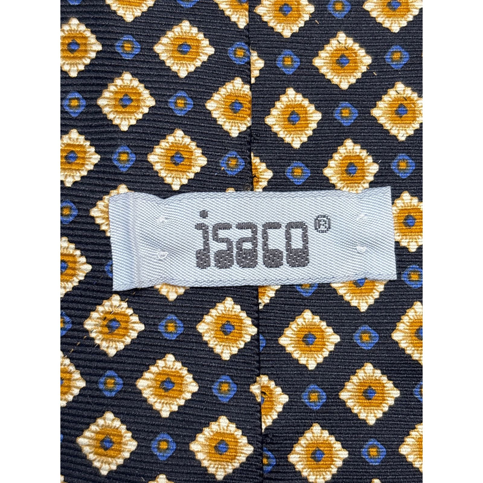 Other jsaco Navy Blue and Gold Geometric Silk Tie Size ONE SIZE - 6 Thumbnail