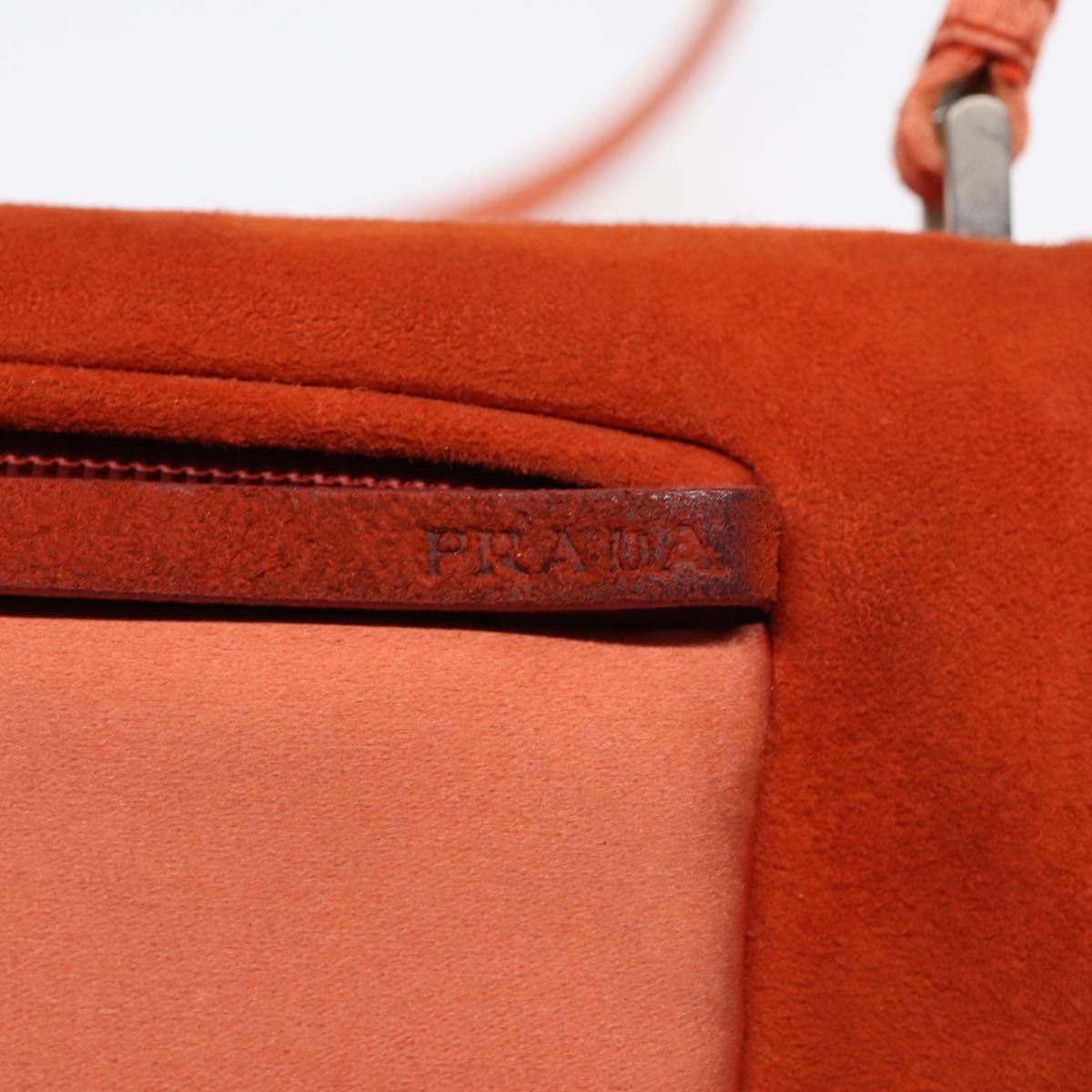 Prada PRADA Shoulder Bag Suede Orange Silver Size ONE SIZE - 14 Thumbnail