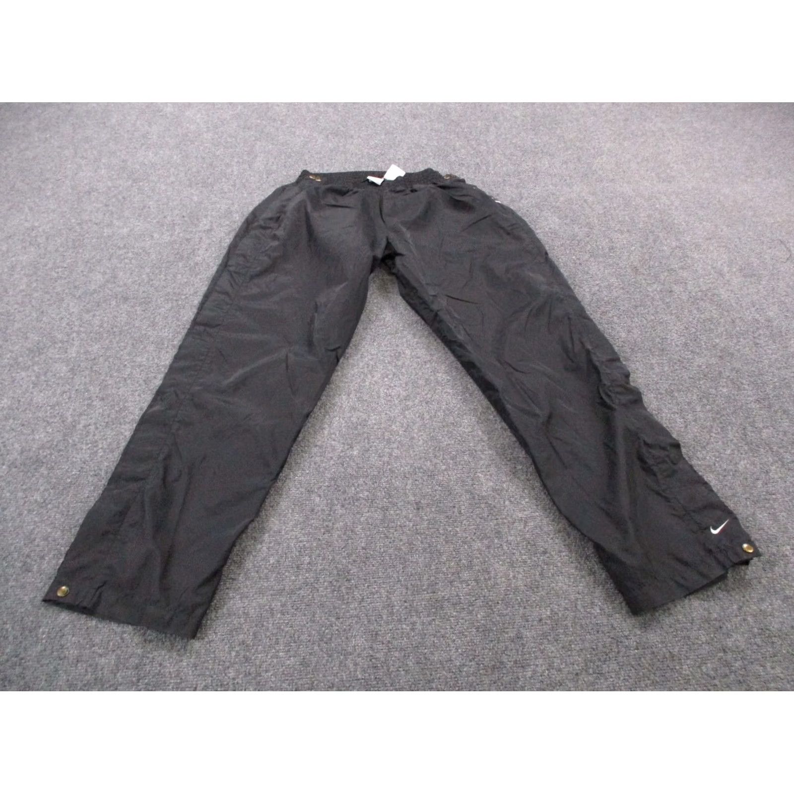 Nike Nike Pants Track Pants Mens XL Black Narrow Snap Windbreaker Style Vintage 90s Y2K Size US 31 - 2 Thumbnail