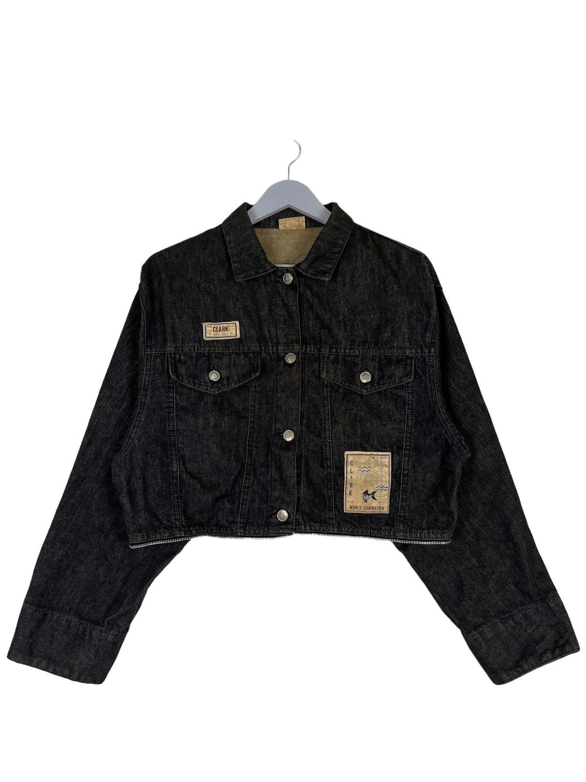 Japanese Brand 🔥 VINTAGE CLARK CUT OFF DENIM JACKET MADE IN ITALY Size US S / EU 44-46 / 1 - 2 Thumbnail