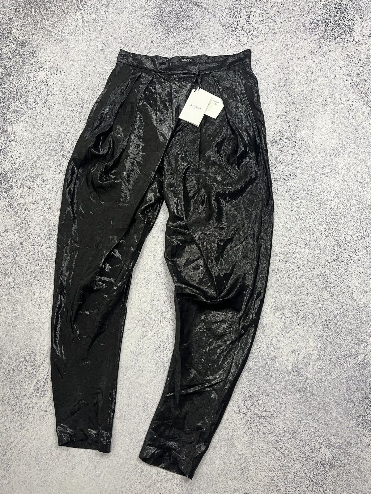 Balmain BNWT🔥 Balmain Paris Asymmetric Draped Silk Trousers Pants Size US 32 / EU 48 - 5 Thumbnail