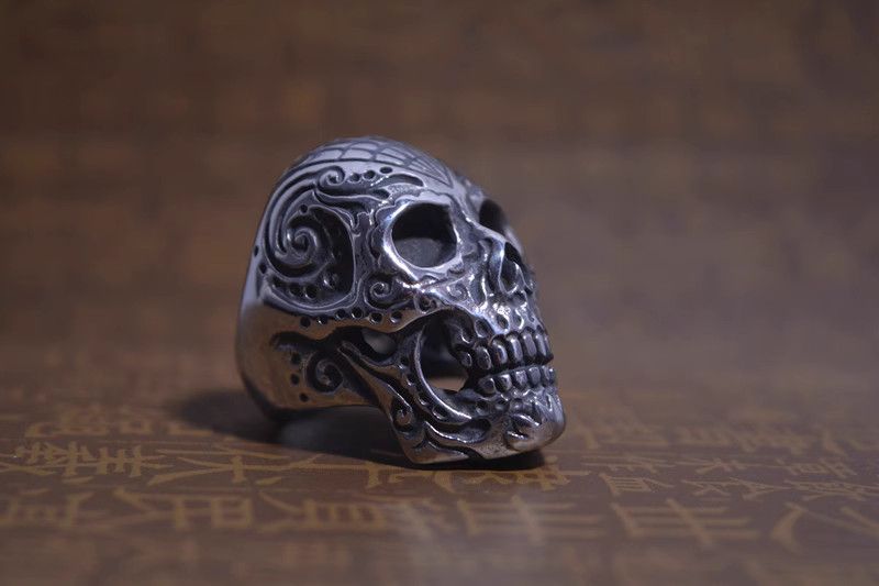 Jewelry Skull Rare Jewelry Rings Open Size Chrome Ring (Size 7-13) Size ONE SIZE - 3 Thumbnail