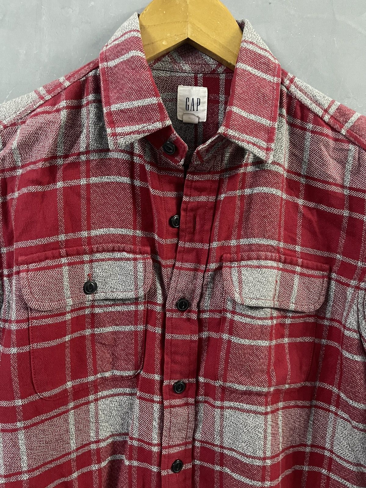 Gap Vintage 90s Gap Plaid Salt Pepper Flap Pocket Button Up Size US XS / EU 42 / 0 - 2 Thumbnail