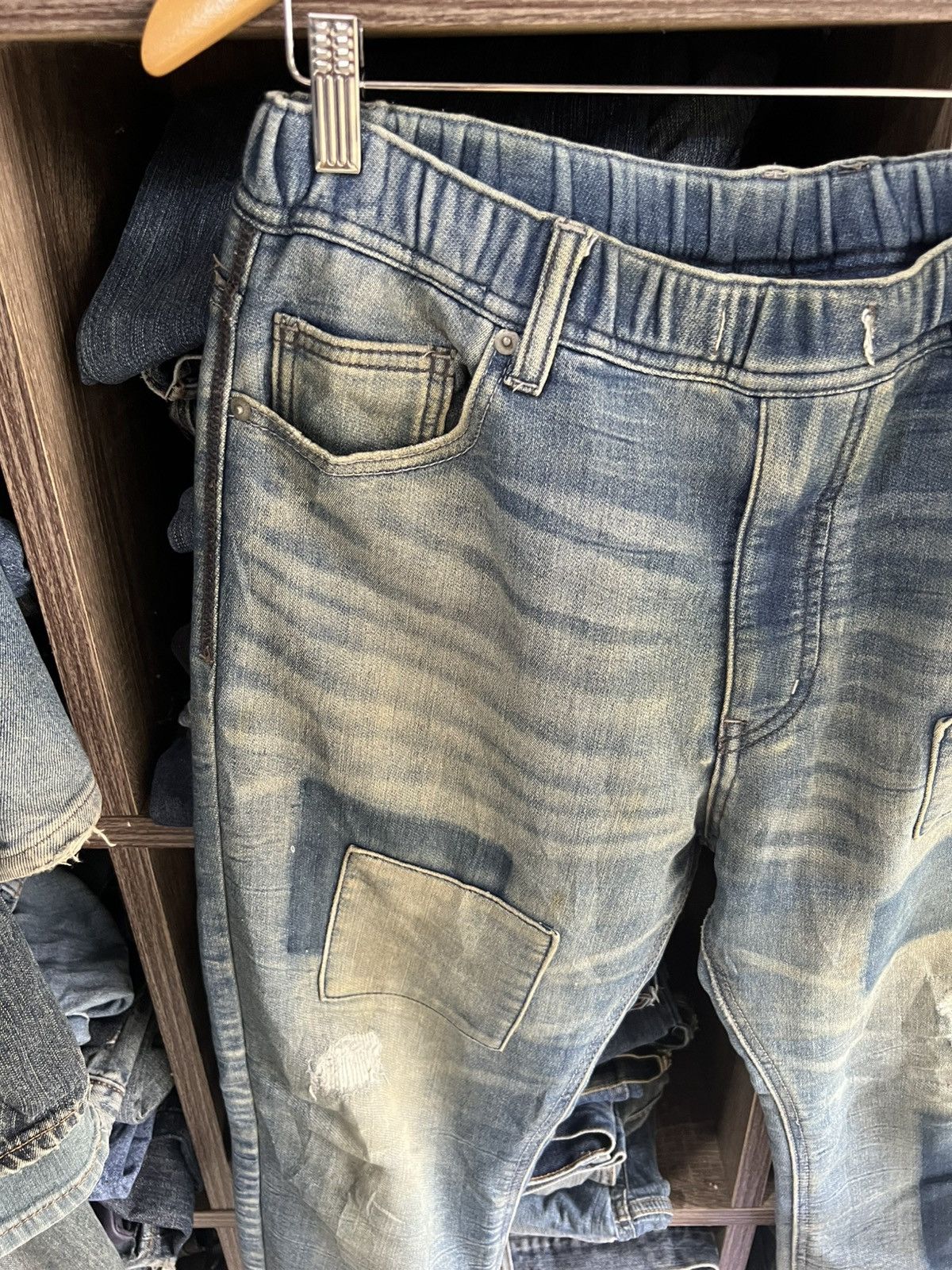 MOUSSY 🔥Azul by Moussy Patchwork Distressed Sweatpants Jogger Size US 34 / EU 50 - 7 Thumbnail