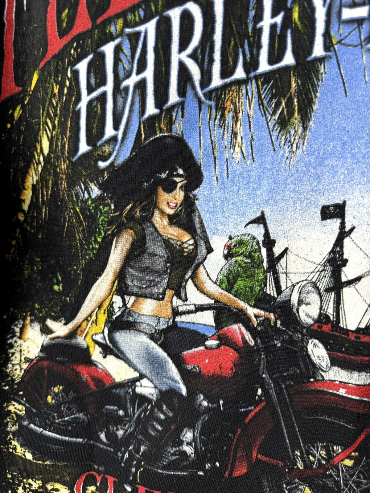 Harley Davidson Vintage Harley Davidson Clearwater Florida Sexy Girl T Shirt Size US L / EU 52-54 / 3 - 7 Thumbnail