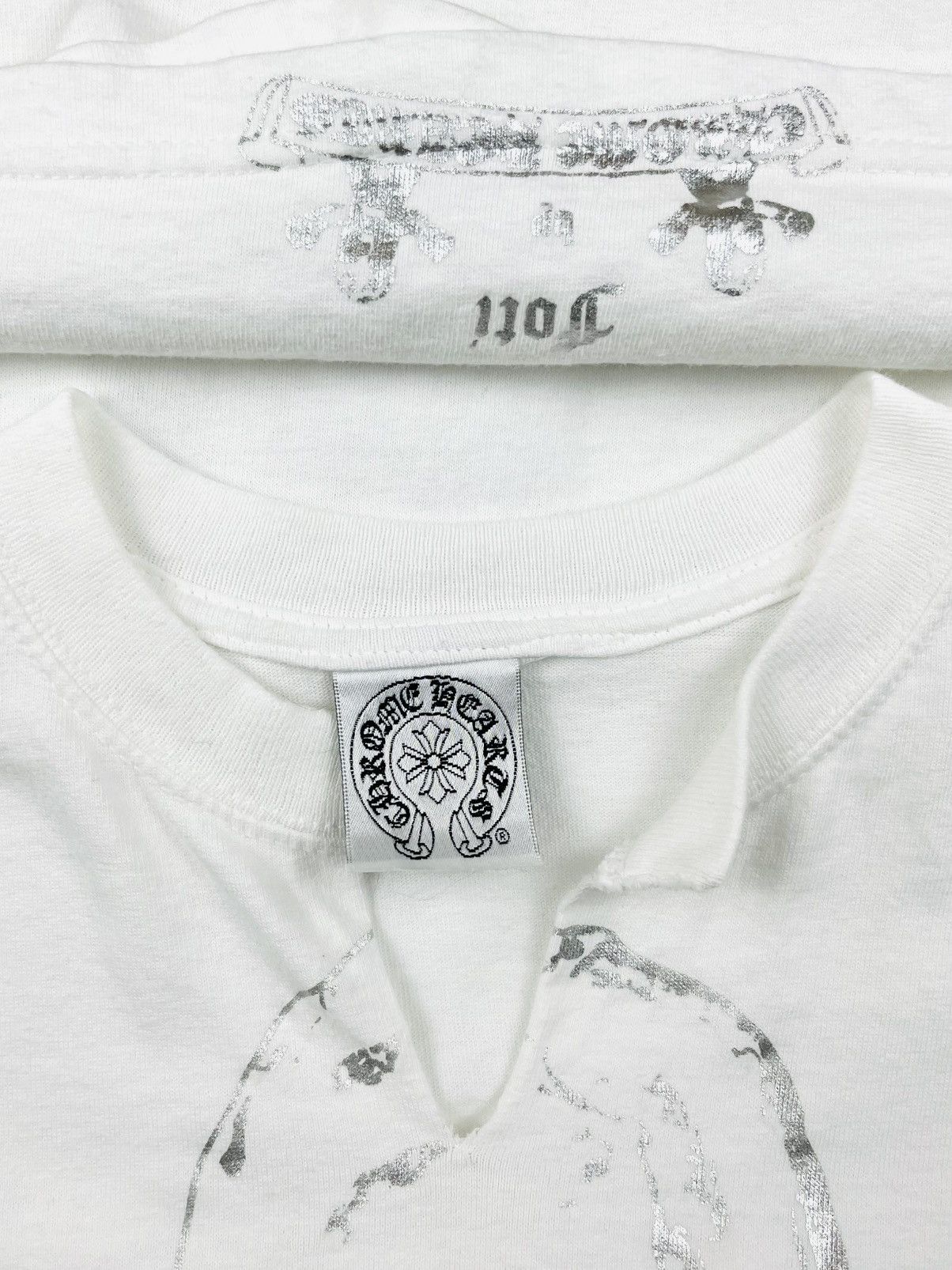 Chrome Hearts Chrome Hearts Foti Metallic Logo Slit Baby Tee Tshirt White Size M / US 6-8 / IT 42-44 - 4 Thumbnail