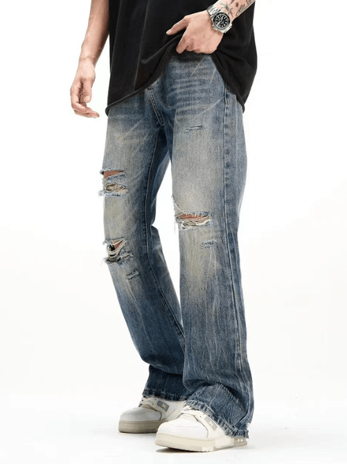 Japanese Brand × Jean Men's American distressed washed casual ripped jeans Size US 32 / EU 48 - 2 Thumbnail