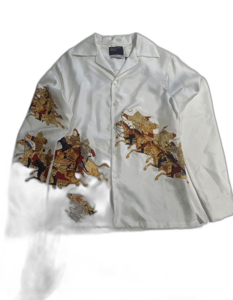 トップス Enfants Riches Deprimes ANIME SILK SHIRT Enfants Riches Deprimes Silk Shirt with Artwork