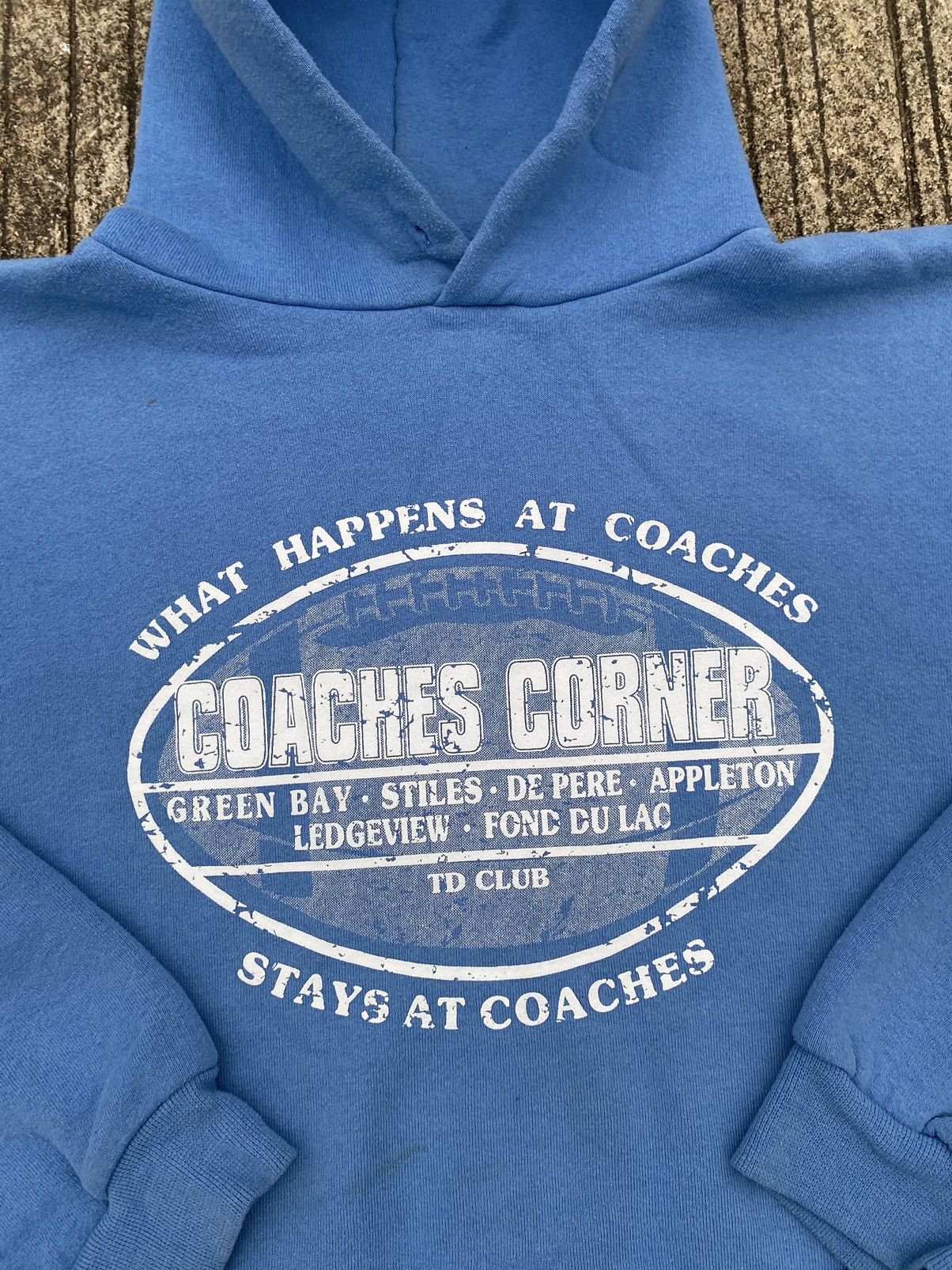 Russell Athletic × Vintage VTG Baby Blue Russell Athletic Hoodie (XL) Size US XL / EU 56 / 4 - 4 Thumbnail