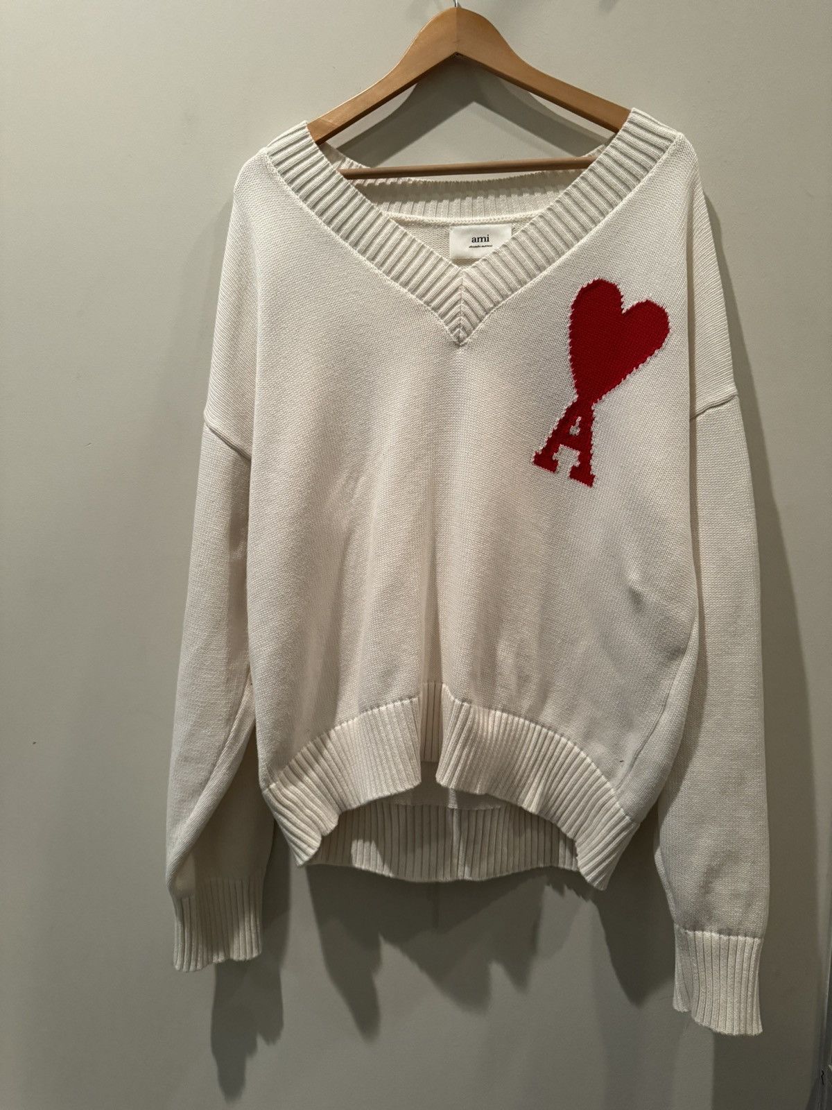 Image of Men's Off-White Ami De Cœur Sweater in Beige (Size XL)