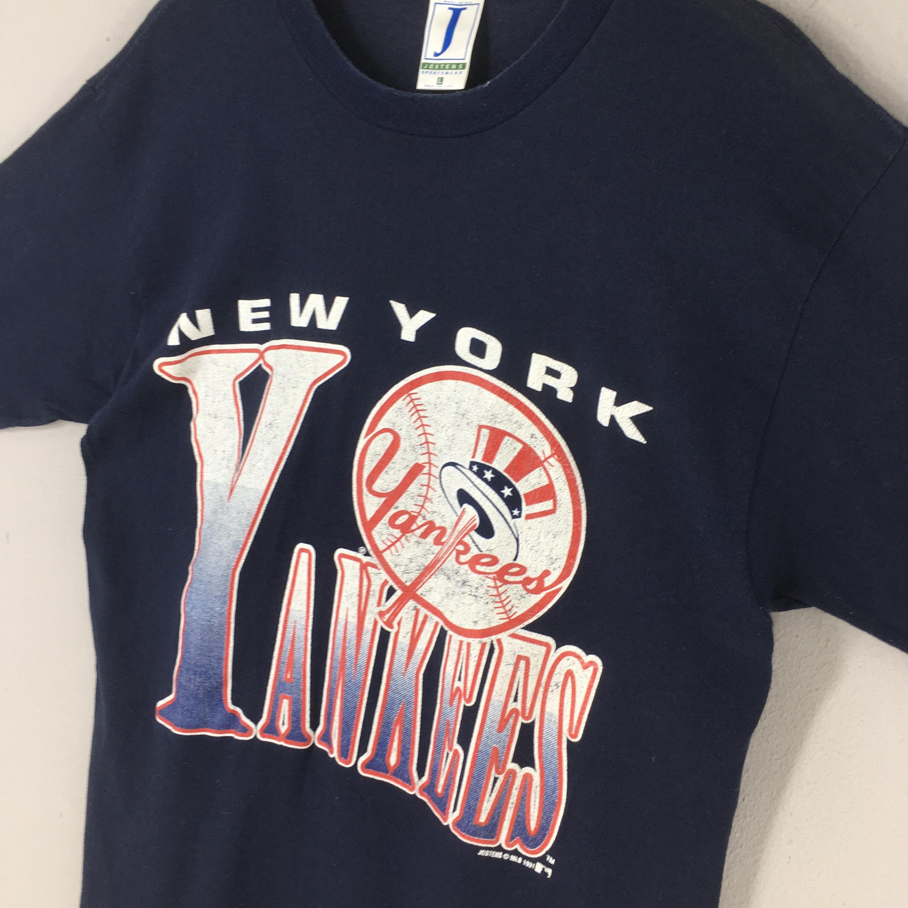 MLB Vintage 90s New York Yankees MLB Blue T shirt Large Size US L / EU 52-54 / 3 - 3 Thumbnail