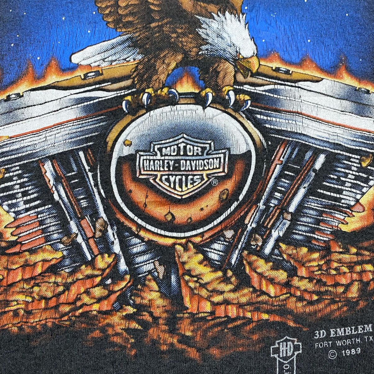 Harley Davidson Rare‼️🔥Vintage 3D Emblem Harley Davidson Eagle Engine T-Shirt Size US M / EU 48-50 / 2 - 10 Thumbnail
