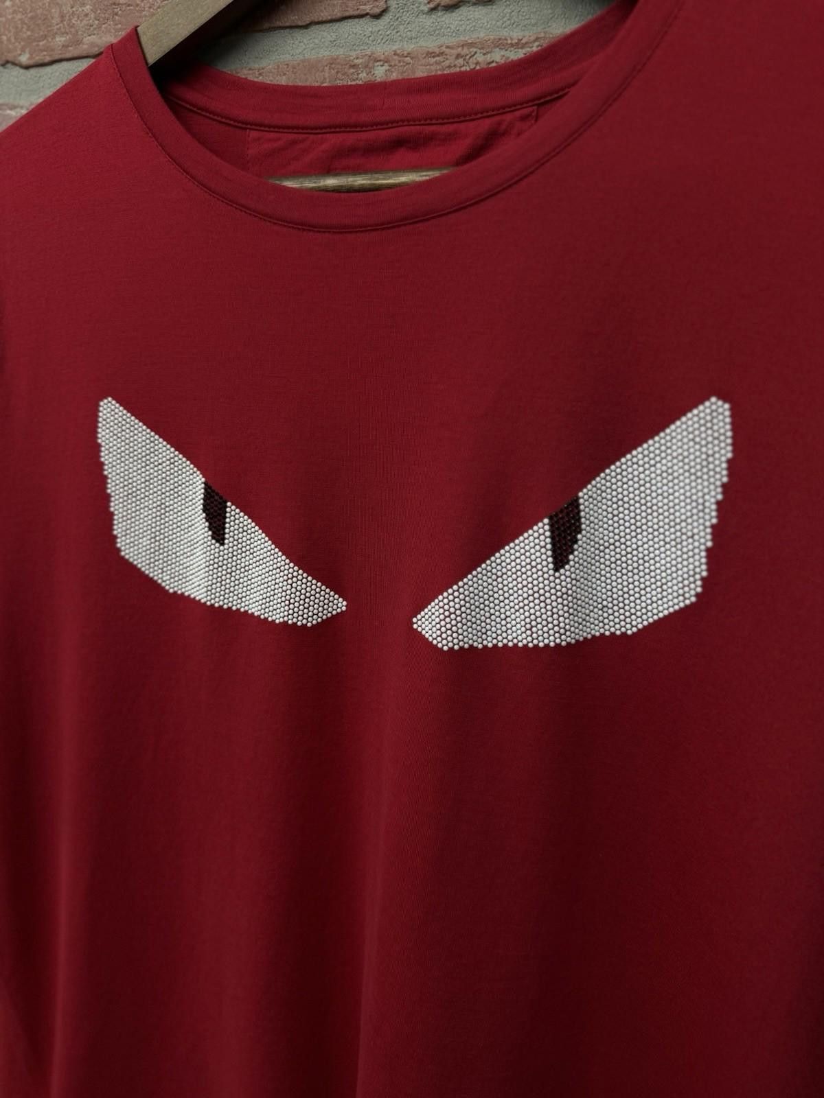 Fendi FENDI Men's Size- (52) Red Cotton Silver Eyes T-Shirt Top Size US L / EU 52-54 / 3 - 6 Thumbnail