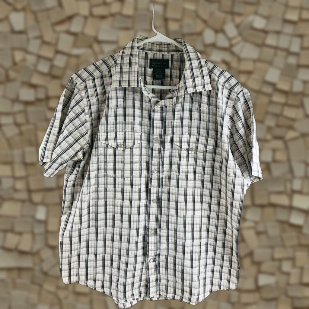 Vintage Scandia Woods Shirt Men Button-Up Short Sleeve Pockets Check Pearl Snap M Size US M / EU 48-50 / 2 - 1 Thumbnail