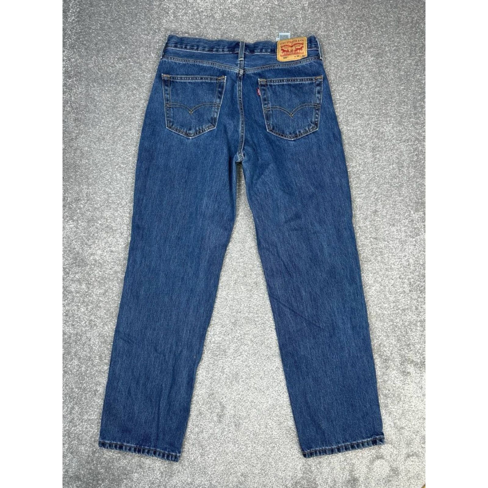 Levi's Levi's 550 Jeans Mens 34 Blue Denim Cotton Stretch Relaxed Fit Straight Leg 32x31 Size US 34 / EU 50 - 2 Thumbnail