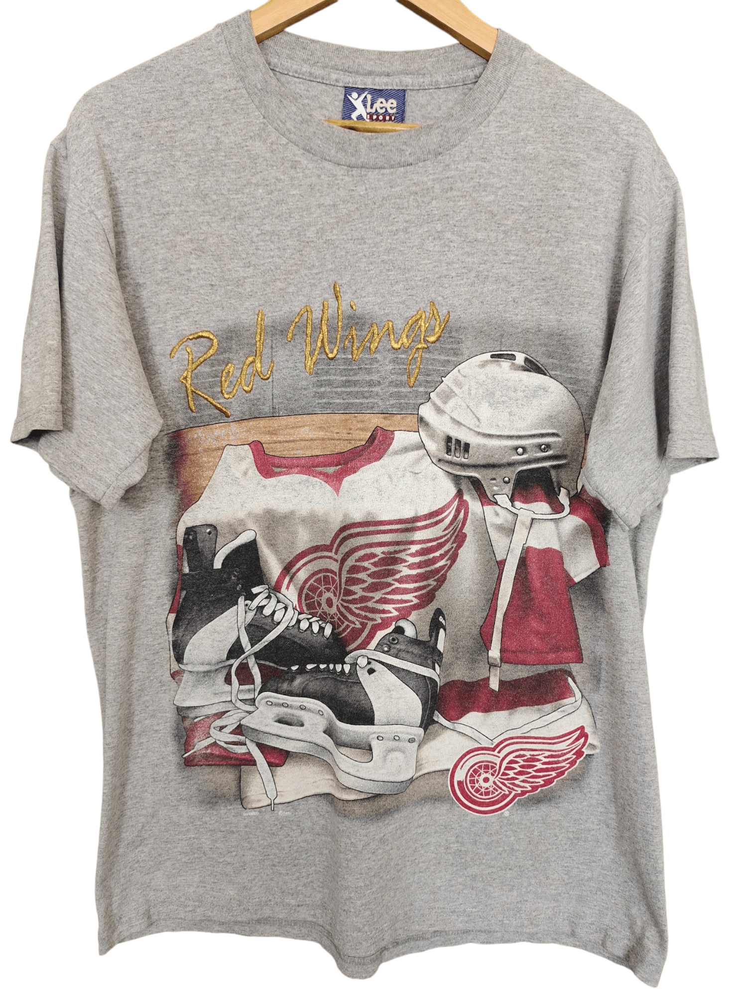 Red Wing Vintage 90s Detroit Red Wings Nhl Nutmeg Promo T Shirt Size US M / EU 48-50 / 2 - 2 Thumbnail
