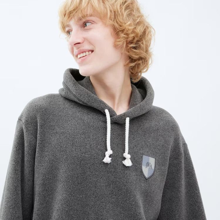 JW Anderson × Uniqlo Large Gray Fleece Pullover Hoodie Long-Sleeve Sherpa JW Size US L / EU 52-54 / 3 - 12 Thumbnail