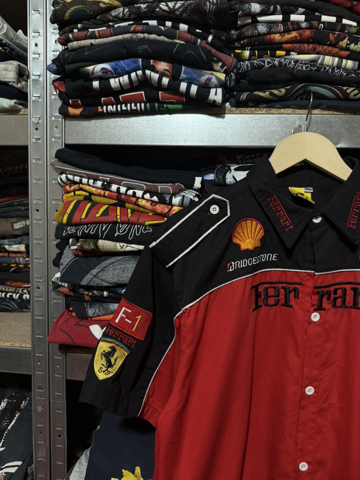 Vintage Vintage Ferrari Scuderia F1 Racing Retro Button Shirt Size US XXL / EU 58 / 5 - 4 Thumbnail