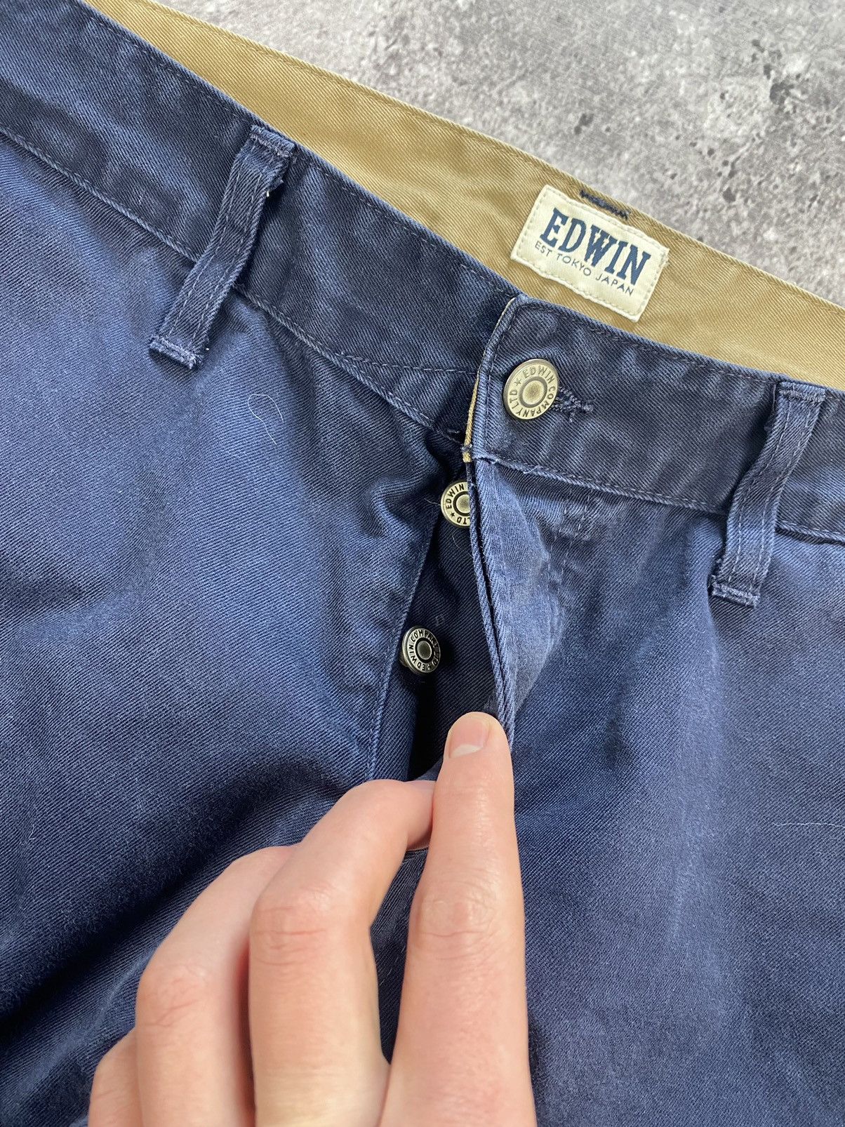 Edwin × Japanese Brand Vintage Edwin baggy Chino Japan Pants Size 33/34 Size US 34 / EU 50 - 3 Thumbnail