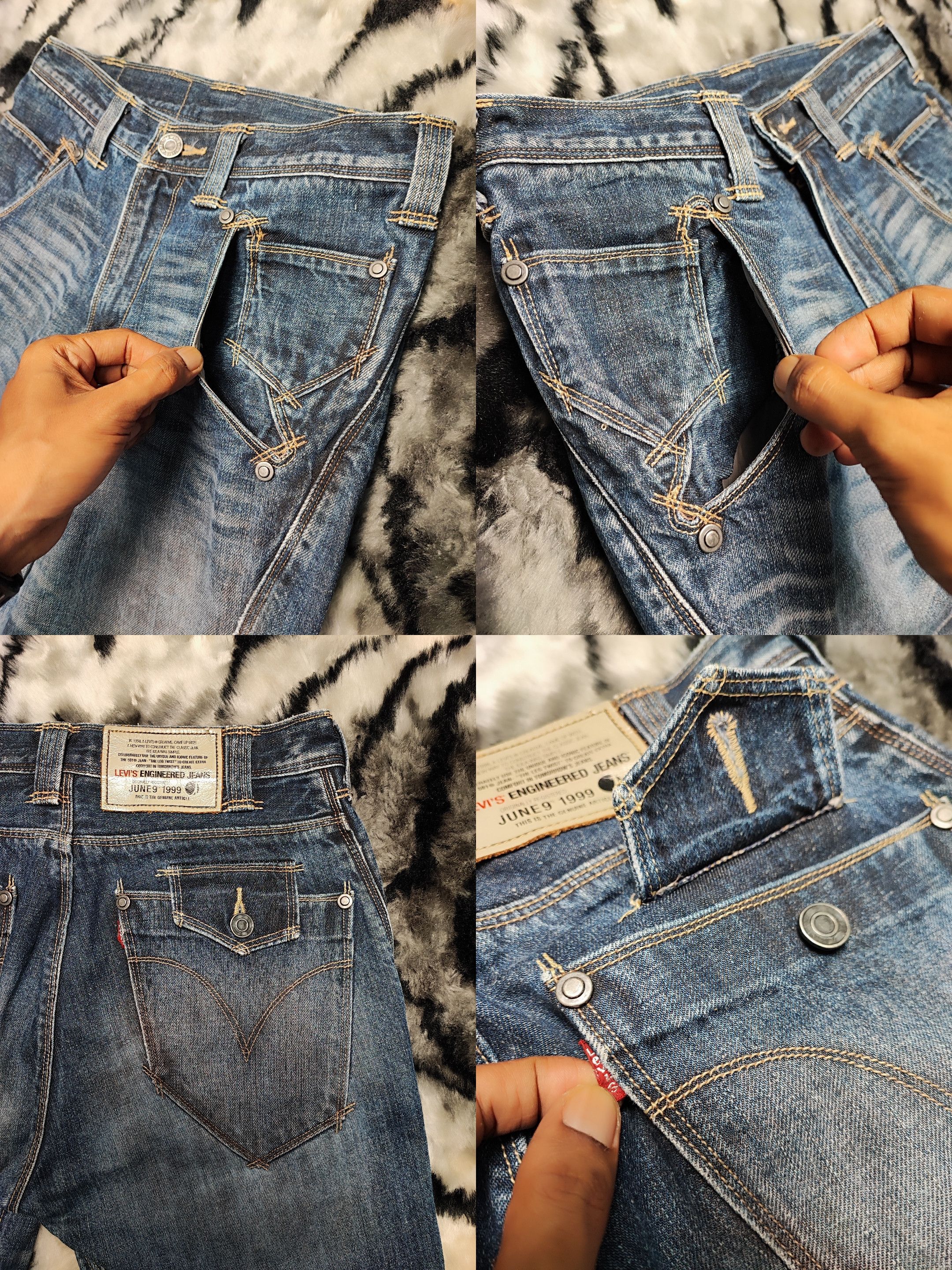 Levi's Levis Engineered Twisted Zip Leg Washed Jeans Size US 28 / EU 44 - 21 Thumbnail