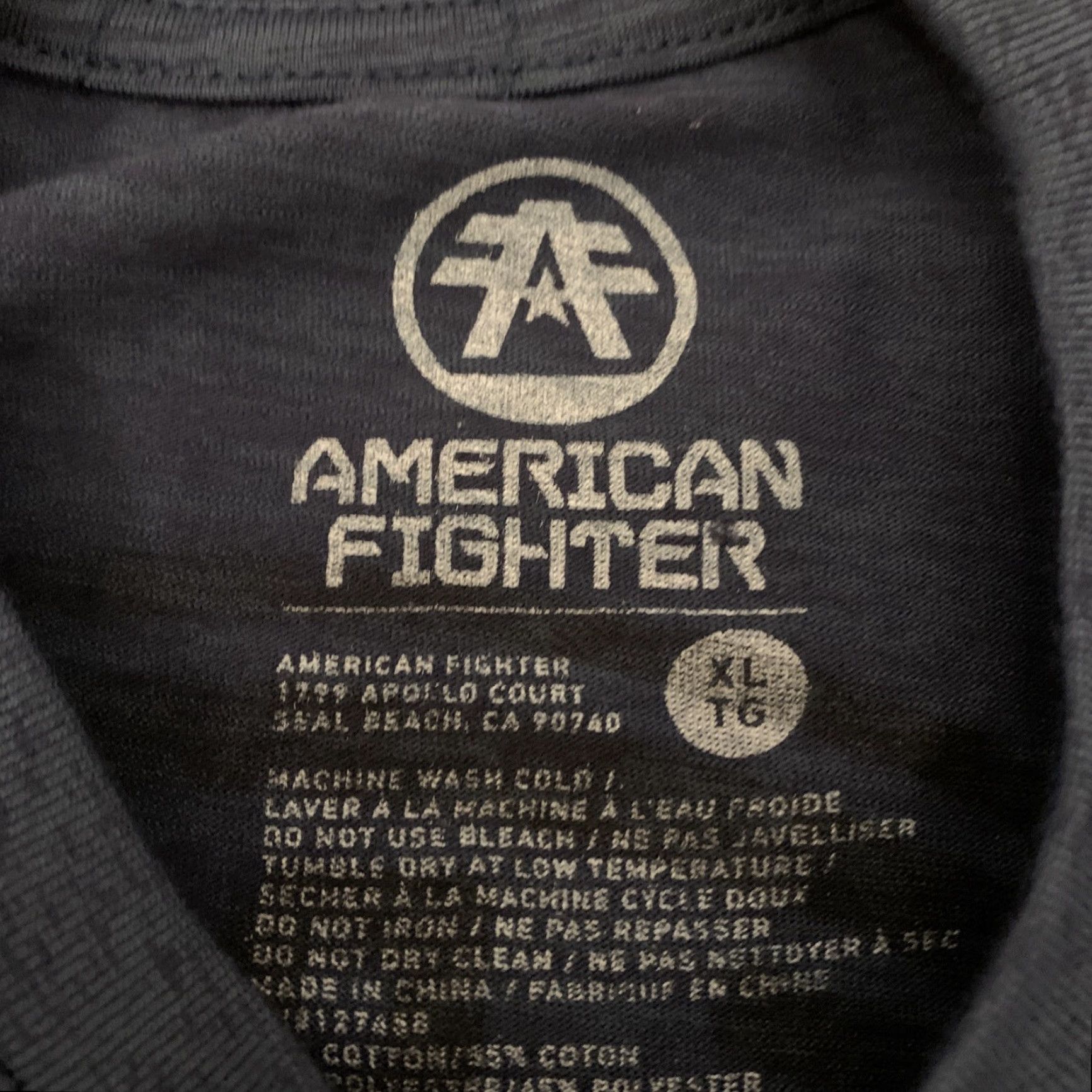 Vintage AMERICAN FIGHTER T-Shirt FAIR GROVE Athletic XL Blue Crew Neck Short Sleeve Men Casual Streetwear Size US XL / EU 56 / 4 - 3 Thumbnail