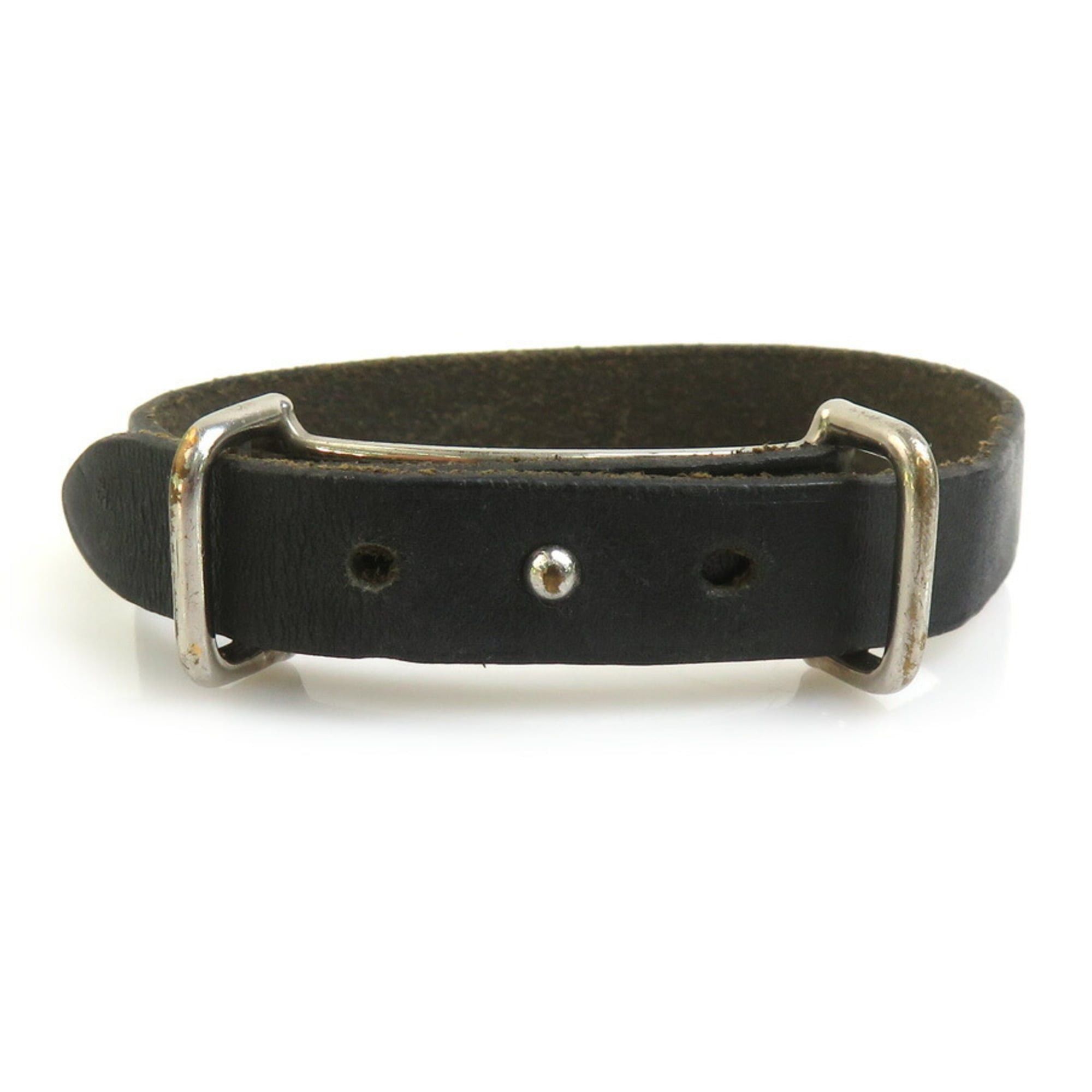 Hermes Hermès HERMES Bracelet Leather/Metal Black/Silver Women's e61497a Size ONE SIZE - 1 Thumbnail