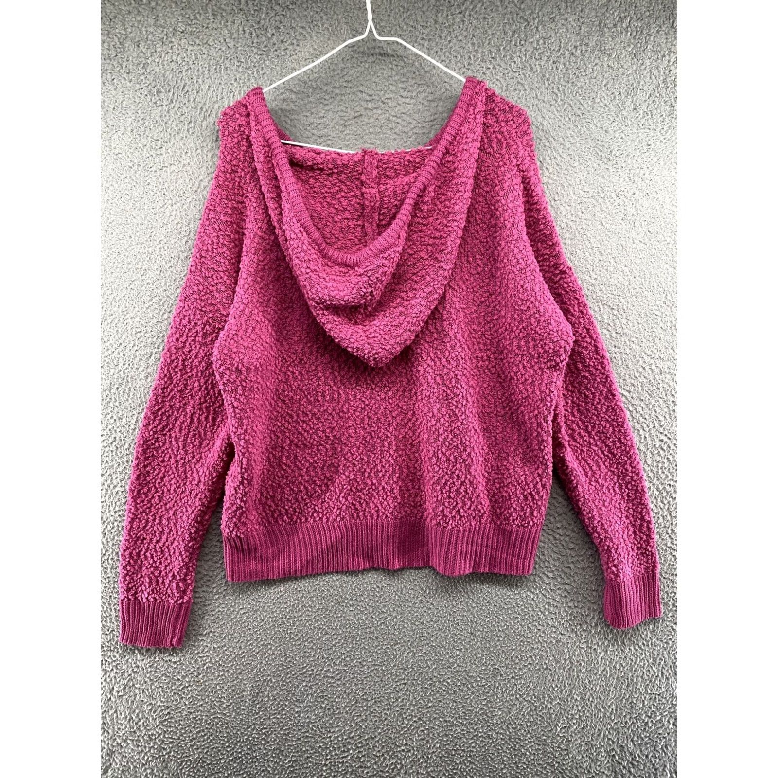 Vintage Maurices Hoodie Sweater Pink Women's L Knit Long Sleeve V-Neck Pullover Casual Size L / US 10 / IT 46 - 7 Thumbnail
