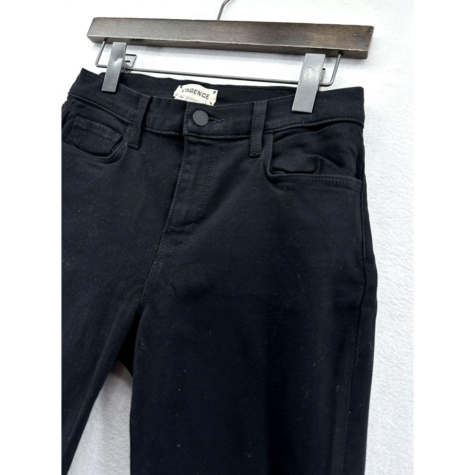 L'AGENCE L'AGENCE Jeans Womens 26 Black High Rise Cropped Slim Stretch Denim USA Shirt/Jeans Womens 26 Black High Rise Cropped Slim Denim Size 26" / US 2 / IT 38 - 2 Thumbnail