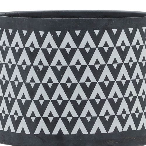 Designer × Homemade CERAMIC 8" AZTEC PLANTER ON WOODEN STAND, GRAY Size US L / EU 52-54 / 3 - 7 Thumbnail