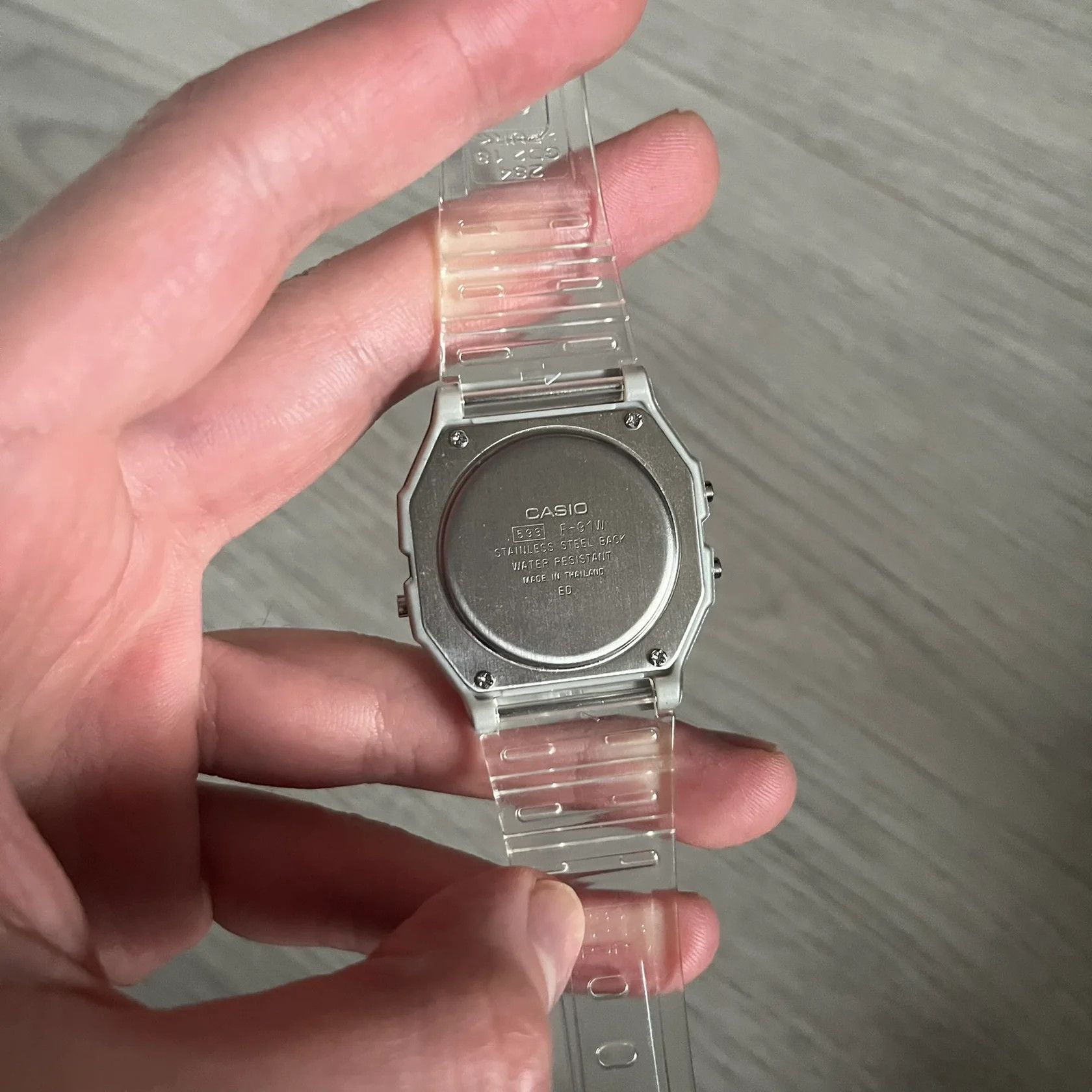 Casio Casio F-91W "Awesome Face" Clear Digital Watch Size ONE SIZE - 9 Thumbnail
