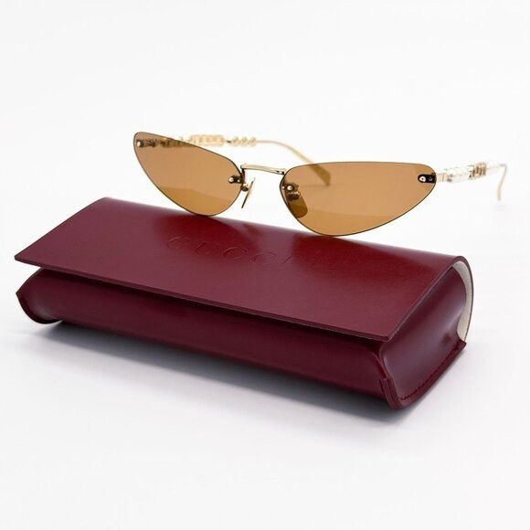 Gucci NEW GUCCI GG1920S 003 SUNGLASSES GOLD WOMEN CAT EYE EYEWEAR Size ONE SIZE - 1 Thumbnail