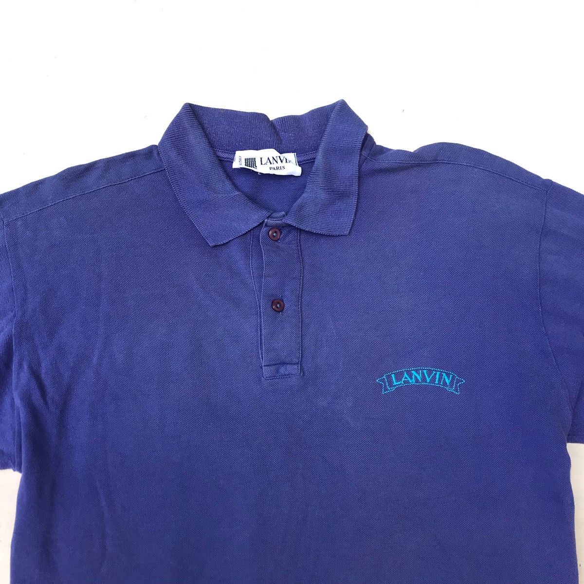 Lanvin × Vintage Vintage Lanvin Paris Purple Polo Shirt chest logo embroidere Size US M / EU 48-50 / 2 - 2 Thumbnail
