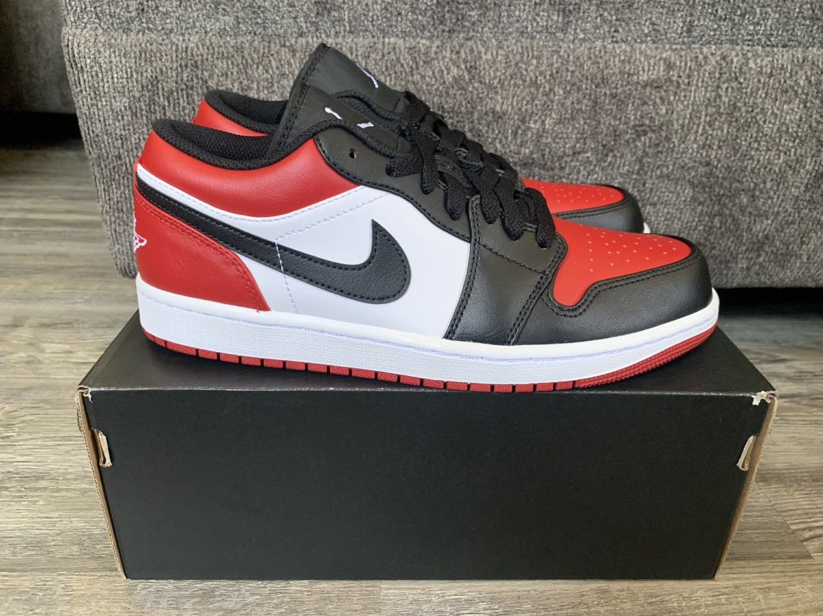 Jordan Brand Air Jordan 1 Low Bred Toe Size US 8 / EU 41 - 6 Thumbnail